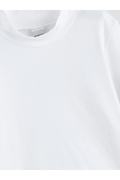 LC Waikiki White Half Turtleneck Girl's T-Shirt