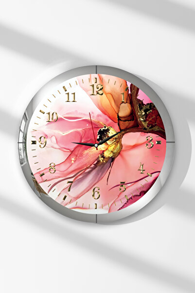 Zevahir Mobilya Dekorasyon Ceas de perete rotund din MDF cu tematică de flori...