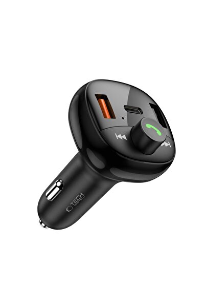 Tech-Protect Încărcător auto CC06, USB-C, USB dual, 72W, FM, Bluetooth