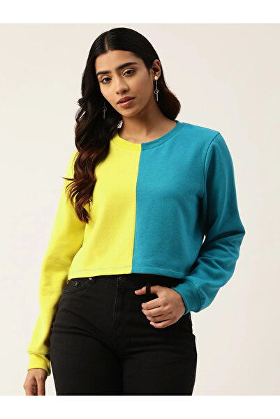 RUE COLLECTION By Styli سويت شيرت صوف نسائي ألوان متباينة