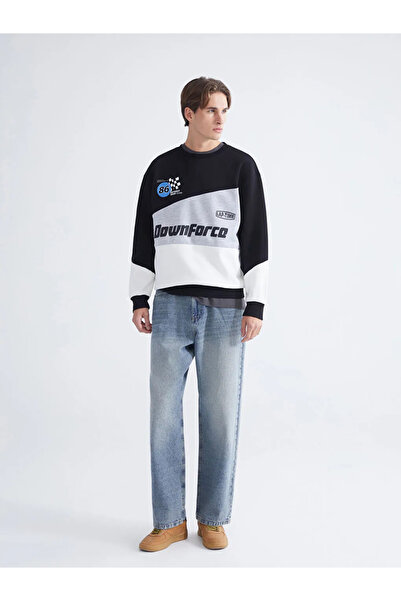 LC Waikiki طاقم الرقبة المطبوعة الرجال البلوز سميكة