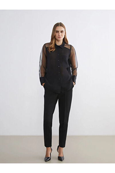 LC Waikiki Oversized Women's Shirt with Transparent Detail