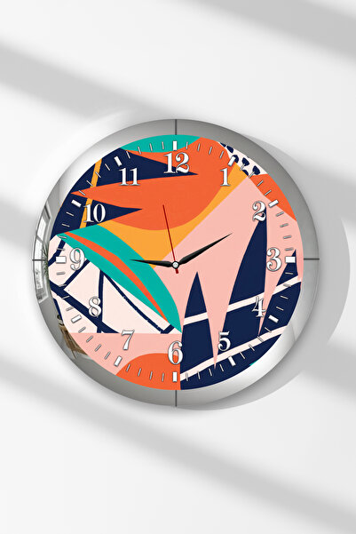 Zevahir Mobilya Dekorasyon Ceas de perete rotund din MDF cu tematică Culorile...