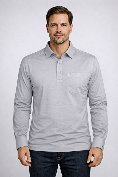 YAKAMEL Ανδρικό πουκάμισο με γιακά, μακρυμάνικο, με μανίκια από βάτα και μανσ...