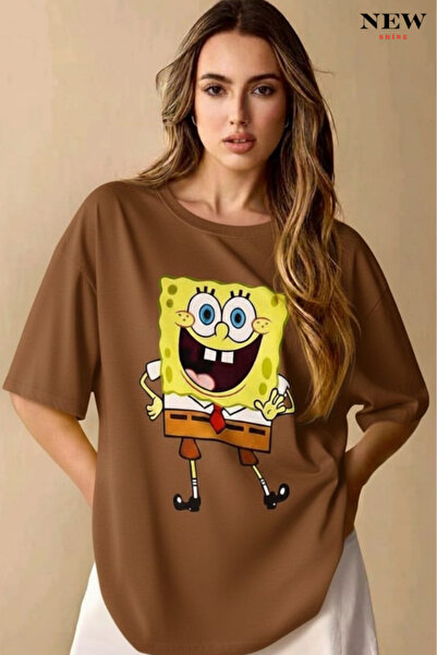 New Shine تي شيرت مطبوع عليه سبونج بوب للجنسين