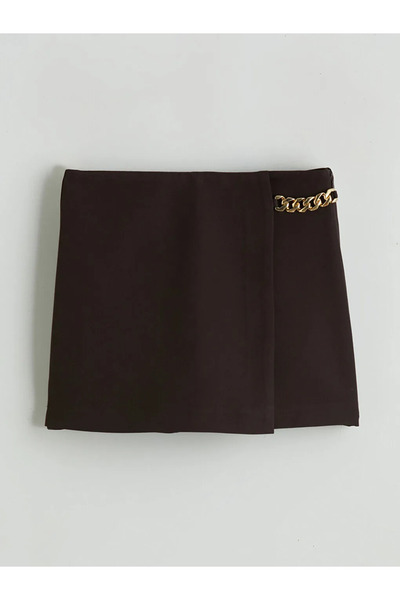 LC Waikiki Zippered Chain Detailed Shorts Skirt