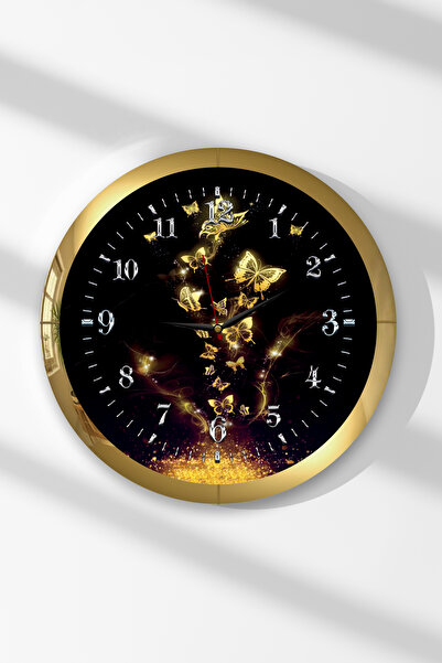 Zevahir Mobilya Dekorasyon Ceas de perete rotund din MDF cu tematică fluture ...