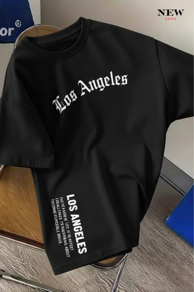 New Shine تي شيرت بطبعة لوس أنجلوس للجنسين