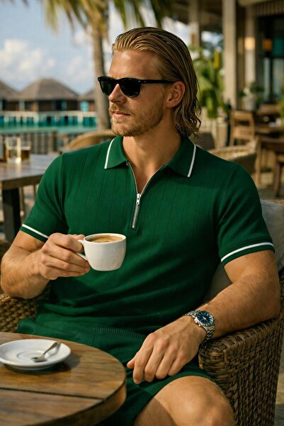golden toptan Polo Neck Knitwear T-Shirt