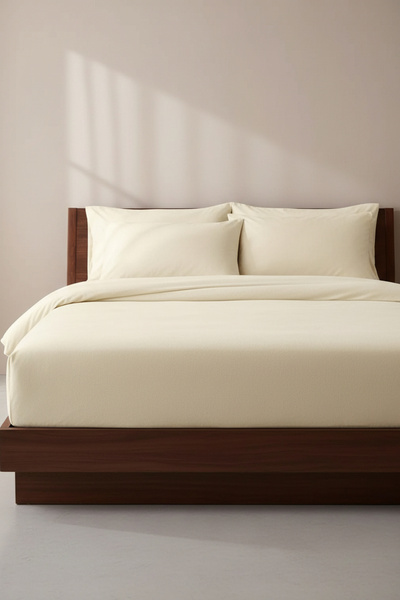 Comfort Craft King Size Combed Cotton Fitted Sheet - 100% Cotton - 200 X 200 cm