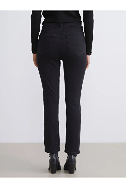 LC Waikiki Black Slim Fit Women's Ribbed Jean Pants