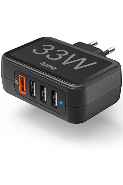 Hama 4 ports, Qualcomm, USB-A, Black