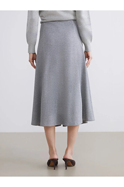 LC Waikiki Gray Camisole Flared Skirt