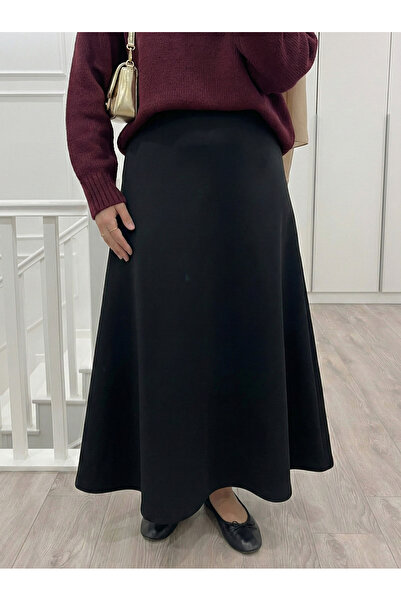Lunsera Store تنورة سكوبا فيريف - أسود