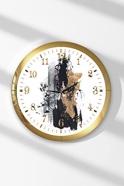 Zevahir Mobilya Dekorasyon Ceas de perete rotund din MDF cu tematică ora oraș...