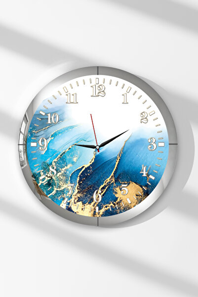 Zevahir Mobilya Dekorasyon Ceas de perete rotund din MDF cu tematică Ocean Ti...