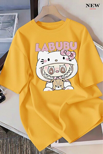 New Shine تي شيرت مطبوع بتصميم لابوبو للجنسين