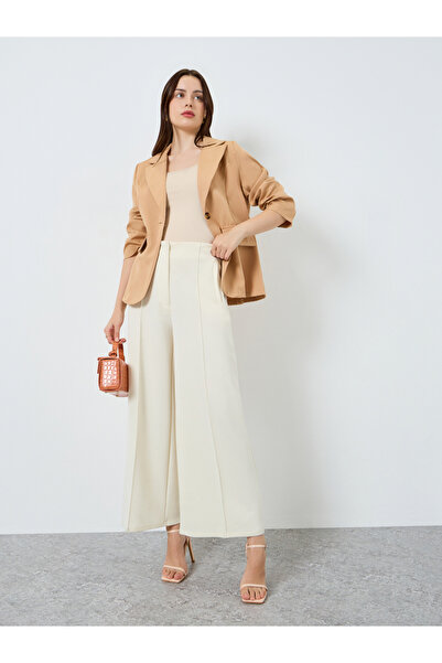 Styli Women Khaki Button-Front Blazer