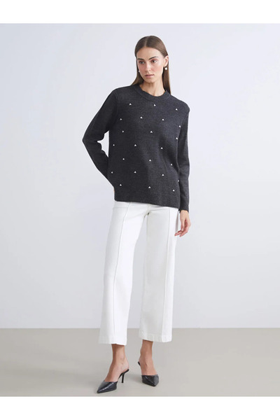 LC Waikiki Crew Neck Beaded Women's Knitwear Sweater