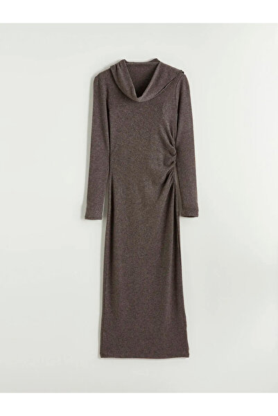 LC Waikiki Flowy Collar Gathered Dress