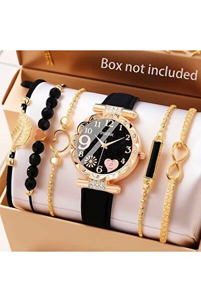 M SMİLE 6'LI KADIN KOL SAAT SETİ SAAT VE BİLEKLİK SETİ