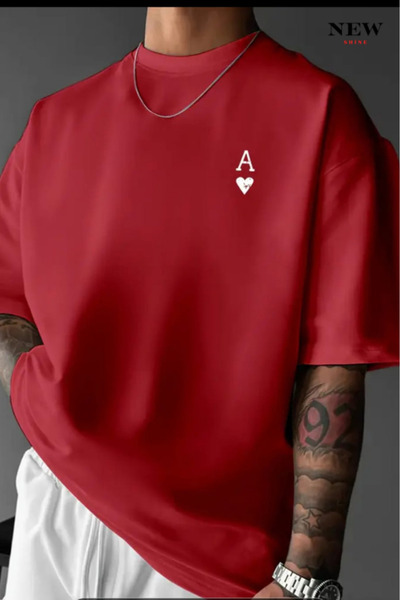 New Shine تي شيرت مطبوع عليه حرف A للجنسين