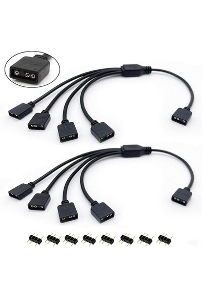 The Bros كابل مقسم RGB قابل للعنونة 5 فولت 3 دبابيس من 1 إلى 4، موصل مروحة AR...