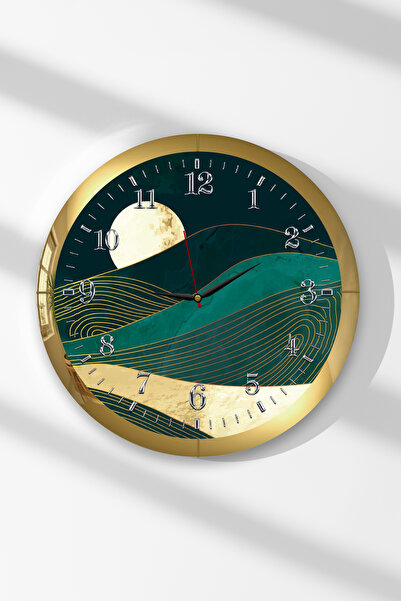 Zevahir Mobilya Dekorasyon Ceas de perete rotund din MDF cu tematică Sunset H...