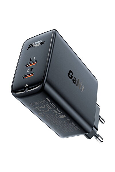 Acefast Încărcare rapidă 3.0, 50W, USB tip C, Negru