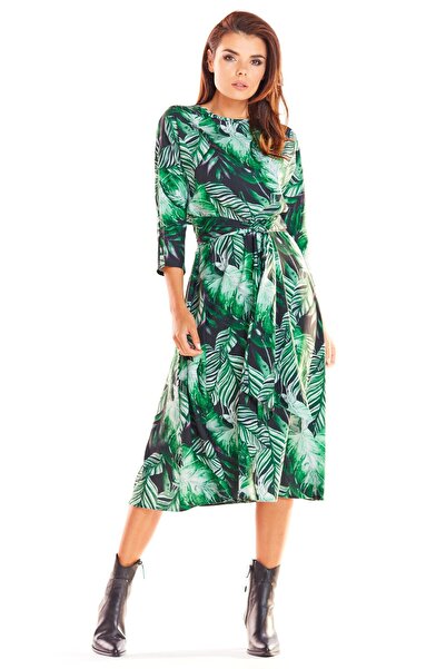 Awama Sukienka A313 - Green - XL