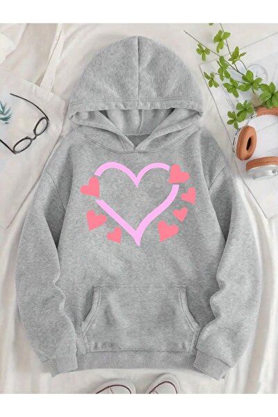 Deocept سويت شيرت للجنسين لعيد الحب مطبوع بغطاء رأس ذو جيوب كنغر مريح وقصة قص...