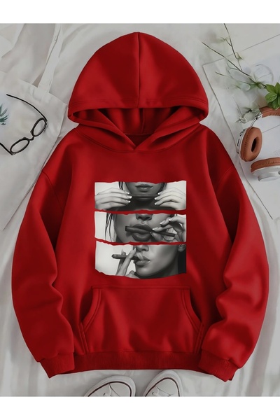 Deocept سويت شيرت للجنسين مطبوع بغطاء رأس بجيب كنغر مريح وقصة قصة فضفاضة قطع