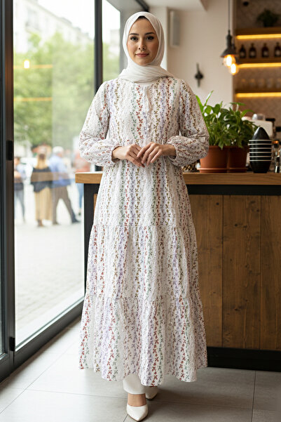 SaklıButik Lily Embroidered Fully Lined Fisto Dress