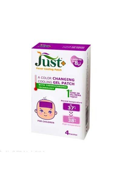 JUST لصقات تبريد للأطفال لخفض الحرارة - 4 لصقات