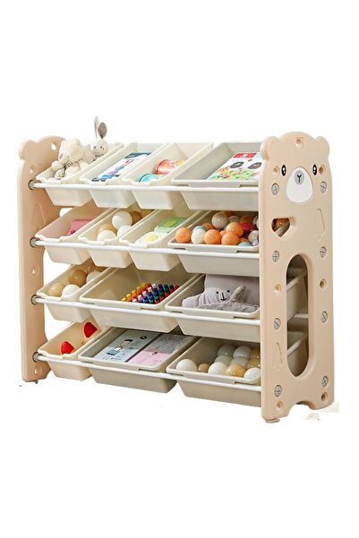 Nichiduta Garden Beige Bear children's organizer with open shelves, 4 levels,...