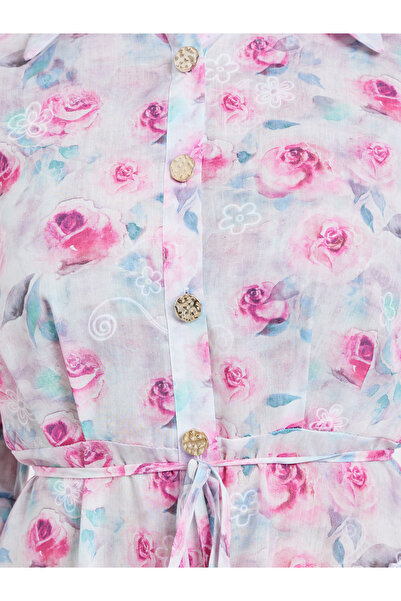 Styli Women Floral Long Sleeves Shirt Maxi Dress