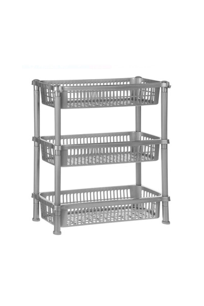 Lumi LUXURY Etajera cu 3 Rafturi din Plastic Gri 54.5x19.5x50.5cm