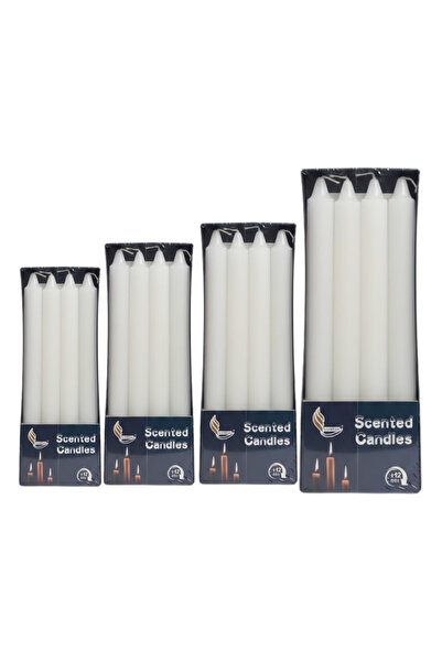 Generic A set of candles in various sizes - white, suitable for all occasions