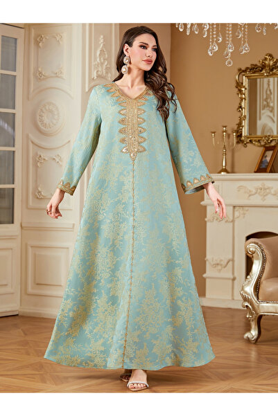 Take Two By Styli جلابية نسائية من قماش محكم مزينة برقعة ترتر