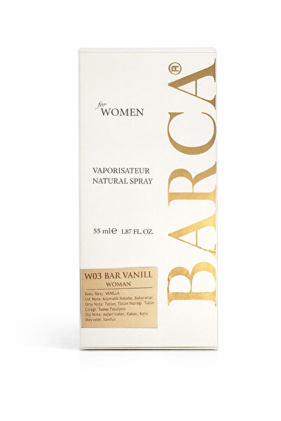 Barca W03 Kadın Parfümü EDP 55 ml - Vanilya Ağırlıklı, Sıcak ve Çekici