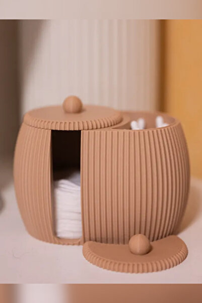 Genç 3D Double Compartment Cotton & Swab Organizer |   Cotton Pad & Cotton Sw...