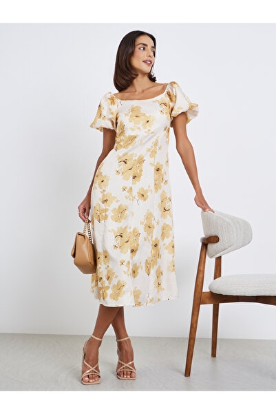 Styli Women Floral Midi A-Line Dress