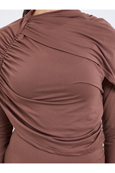 Styli Women Brown Wrap Detail Bodycon Maxi Dress