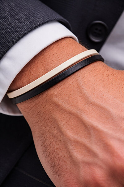 HER ŞEY NOTA www.herseynota.com Pure Contrast – Genuine Leather Men's Bracele...