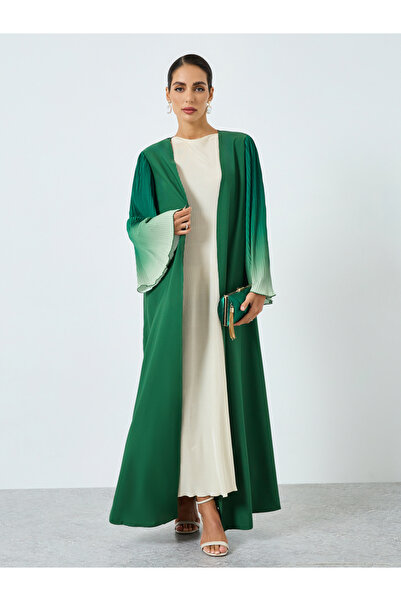 Take Two By Styli Women Ombre Textured Flare Sleeve Abaya
