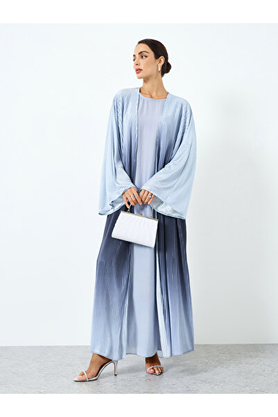 Take Two By Styli Women Ombre Textured Flare Sleeve Abaya