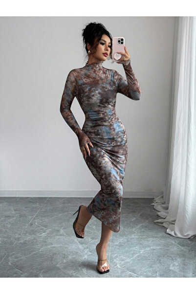 Take Two By Styli Women Tie-Dye Bodycon Midi Dress