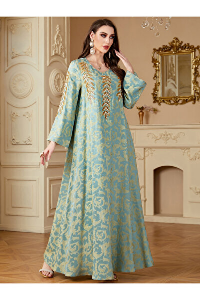 Take Two By Styli Women Texture Fabric Patch Detail Jalabiya