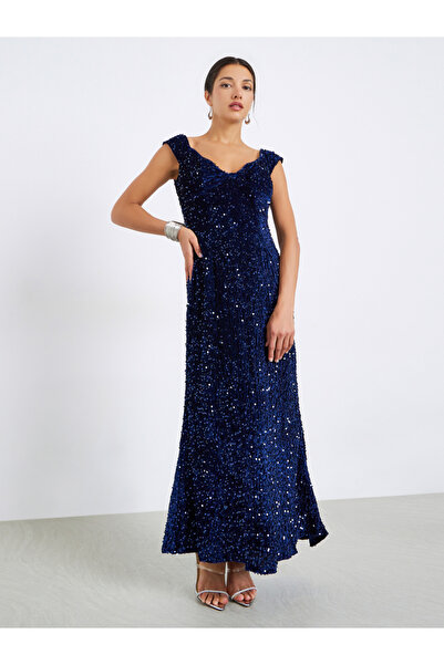 Styli Women Sequin Sleeveless Maxi Evening Dress