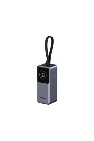 Ugreen Baterie externă PB 723, 20000 mAh, 130 W, 1 x USB-A, 2 x USB-C, cablu USB-C încorporat, gri